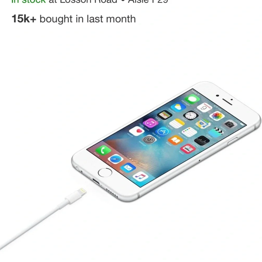APPLE LIGHTNING TO USB CABLE AND CHARGING CUBE NEW